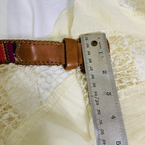 Leather Trimmed Wide Belt Weaved in Guatemala main image 6